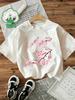 100% Baumwolle T-Shirt Floral Sakura Damen Y2k Stil T-Shirt Grafik Blumendruck Kurzarm Rundhals Oberteil Shirt Lässig