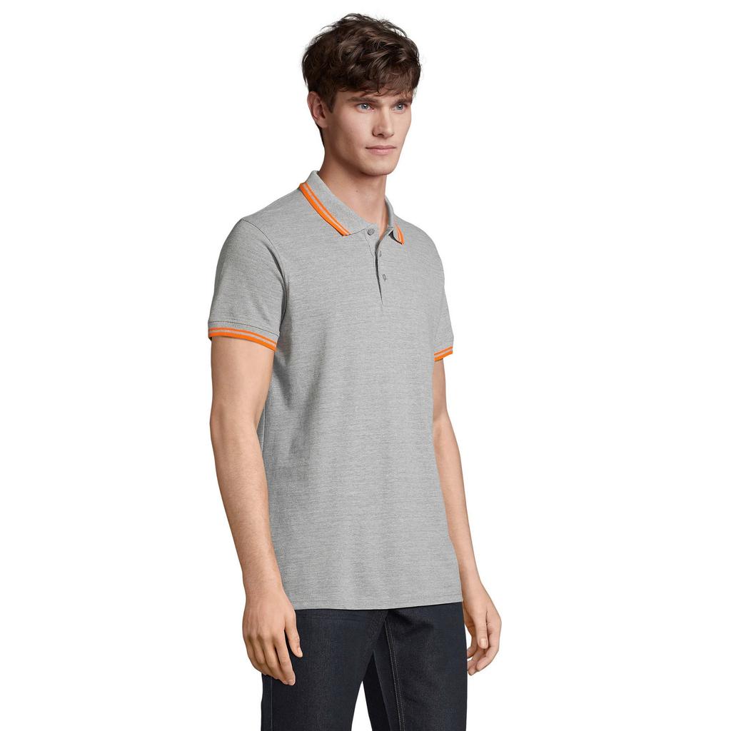 SOLS Mens Pasadena Melange Polo Shirt