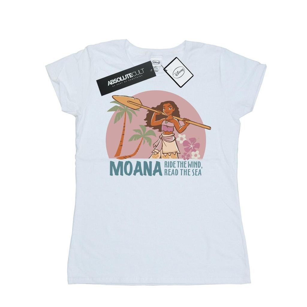 Disney Womens/Ladies Moana Read The Sea Cotton T-Shirt
