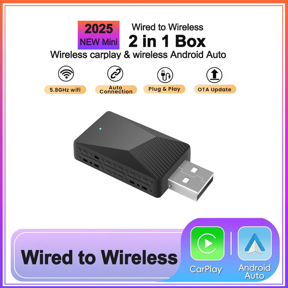 2025 NEW Wireless Carplay AI Box Android Auto Plug And Play Applicable To Convert Original Car Wired Carplay To Wireless