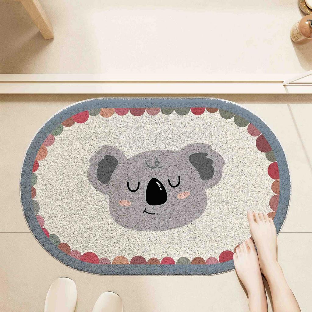 Cartoon Simple Bathroom Floor Mat Household Thickened Absorbent Imitation Cashmere Floor Mat Shower Room Non-Slip And Easy To Take Care Of Foot Mat