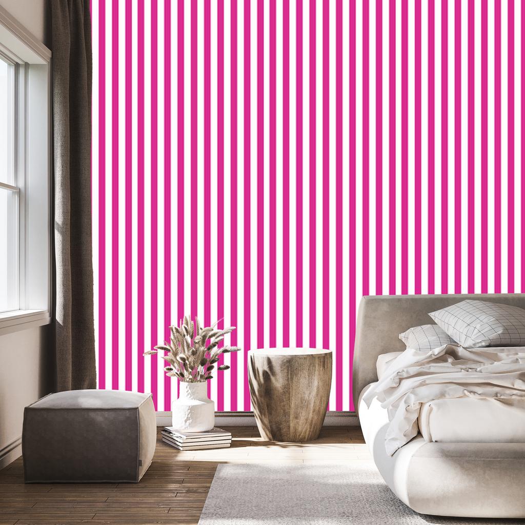 Purple and Powder Pink Striped Wallpaper for Living Room and Bedroom 50x1000