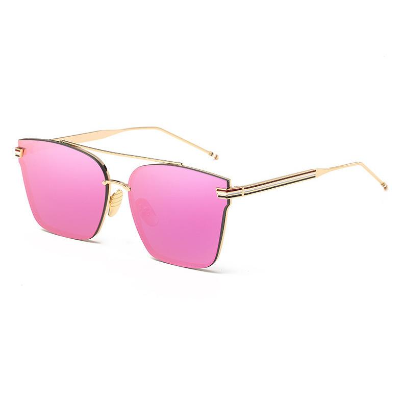 Brownie Irregular Sunglasses Men'S And Women'S Metal Trend Sunglasses Color Film Glasses
