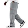 Men's Weave Loose Fit Cargo Pants with Multi-Pockets and Drawstring Elastic Waist for Casual Daily Wear