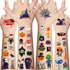 20 Blätter Leuchtende Halloween Temporäre Tattoos, 360 Stück Halloween Cosplay Gesicht Fake Tattoos, Leuchten im Dunkeln Tattoos, Feiertagsset