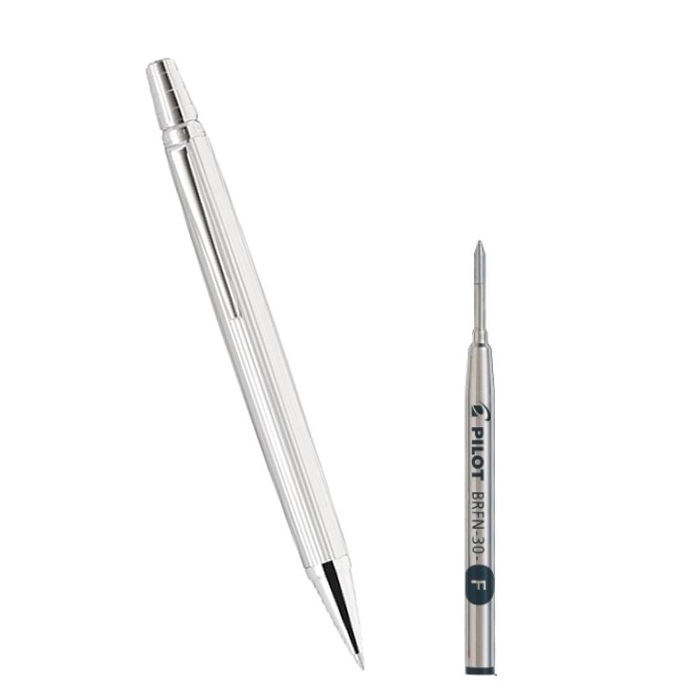 

Pilot Ballpoint Pen Rise Shining Silver set with refill 0.7mm BR-15SS-SS 2-piece серебряный