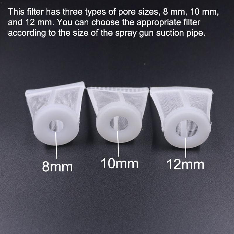 5Pcs Brand Wholesale Suctiom Spray Gun Filter Pot With Straw Nylon Filter W-101 W-71 Air Paint Spray Gun Filter