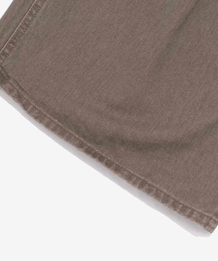 CARGOBROS Cotton Wide Curved Half Denim Pants (Brown)