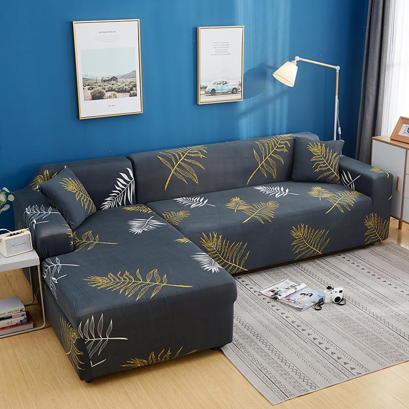 Floral Sofa Cover for Living Room Elastic Stretch Sectional Corner Couch Cover Sofa Towel Slipcovers L Shape needs to buy 2pcs