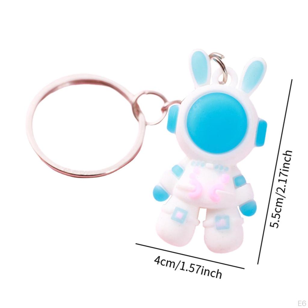 Astronaut Keychain Car Keys Holder Keyring Cartoon Figure Pendant for Shoulder Bag Anniversary Gifts