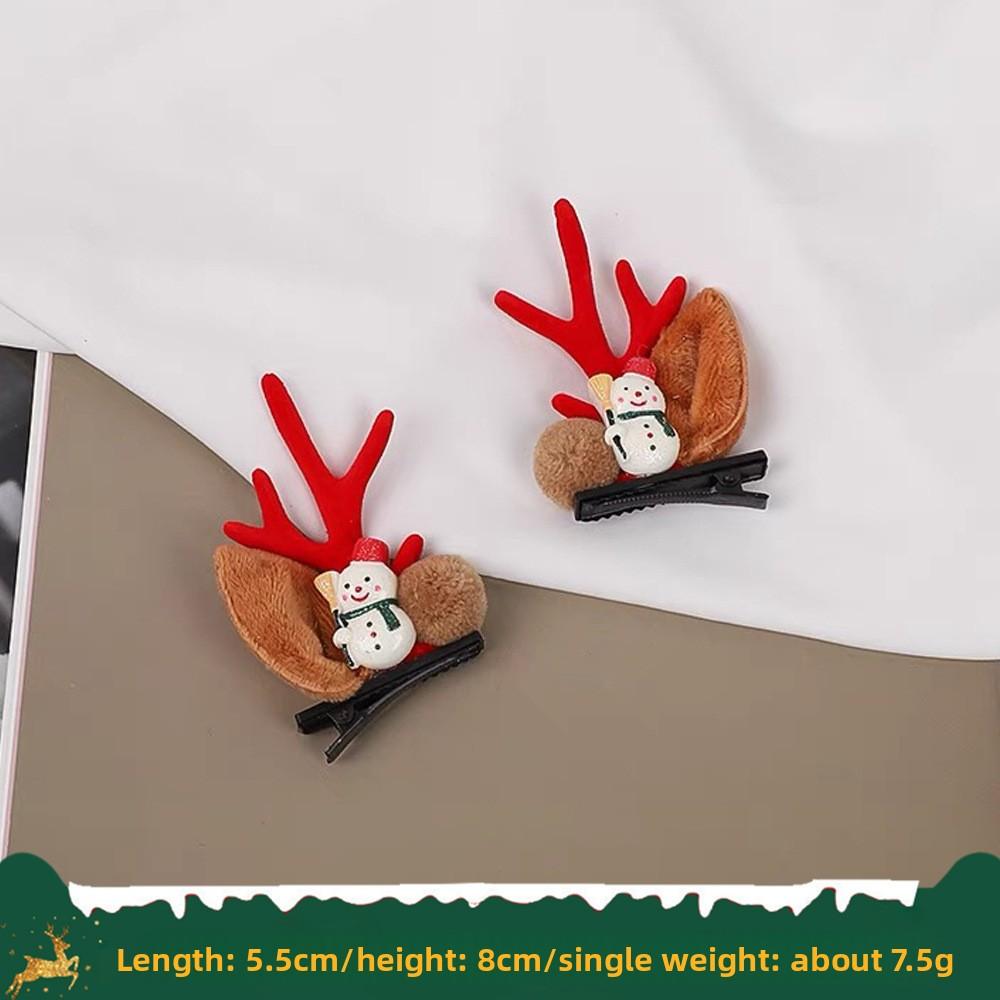 Christmas Antler Hair Clips New Year Hair Clips Elk Antler Duckmouth Hair Clips Cute and Sweet Headwear