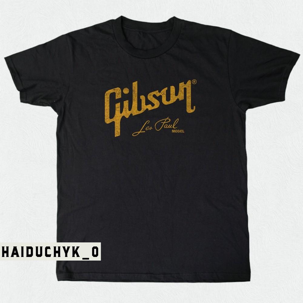 Gibson Les Paul Model Logo Unisex Černé Tričko S-5XL Unisex Tričko