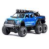 1/24 Scale Toy Pickup Trucks, Truck Toy, Ford F150 Diecast Metal Pickup with Sound and Light, 6x6 Off-Road Pull Back Trucks with Motorcycle for Kids