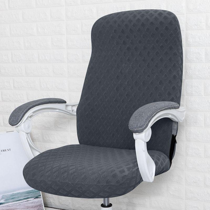 

Computer Armrest Waterproof Fabric Chair Cover Executive Chair Dark Gray Small size-S