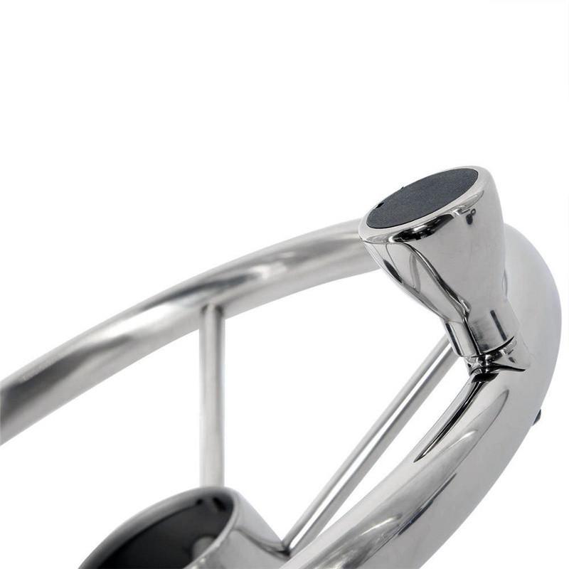 13.5 Inch Steering Wheel With Knob Stainless Steel 5 Spoke Mirror Polished Boat Yacht Accessories