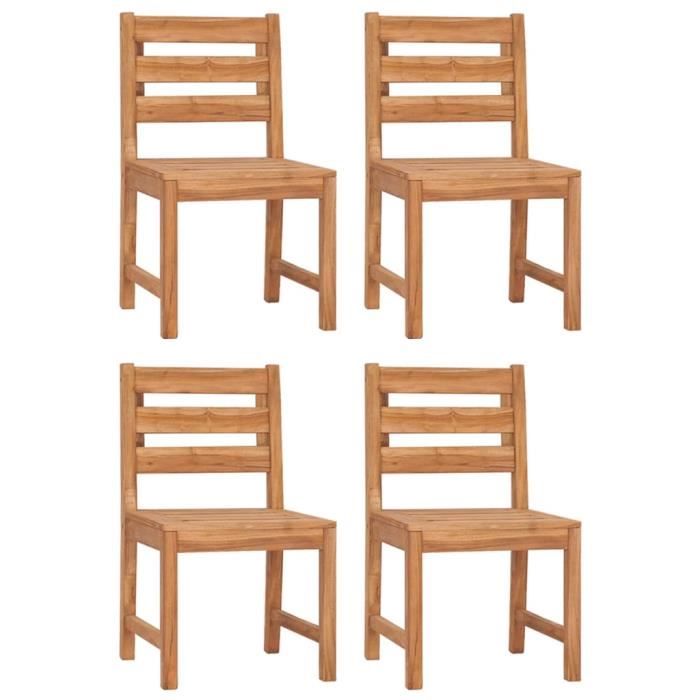 3157174 vidaXL Chaises de jardin 4 pcs Bois de teck solide