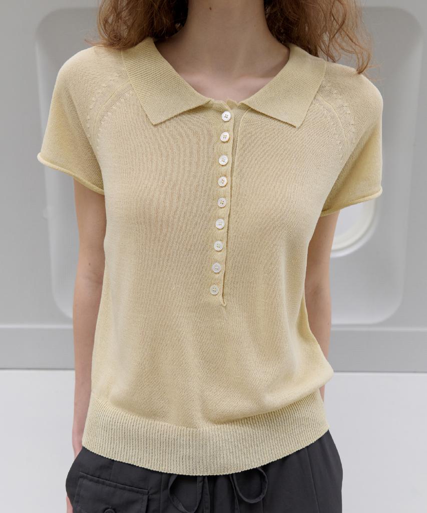 Toabe Linen Half-Open Knit (Yellow)