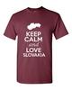 Keep Calm And Love Slovakia Country Novelty Statement Graphic Adult T-Shirt Tee Unisex T-Shirt