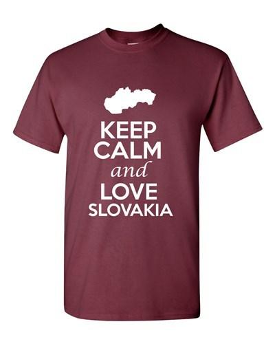 Keep Calm And Love Slovakia Country Novelty Statement Graphic Adult T-Shirt Tee Unisex T-Shirt XXXXL