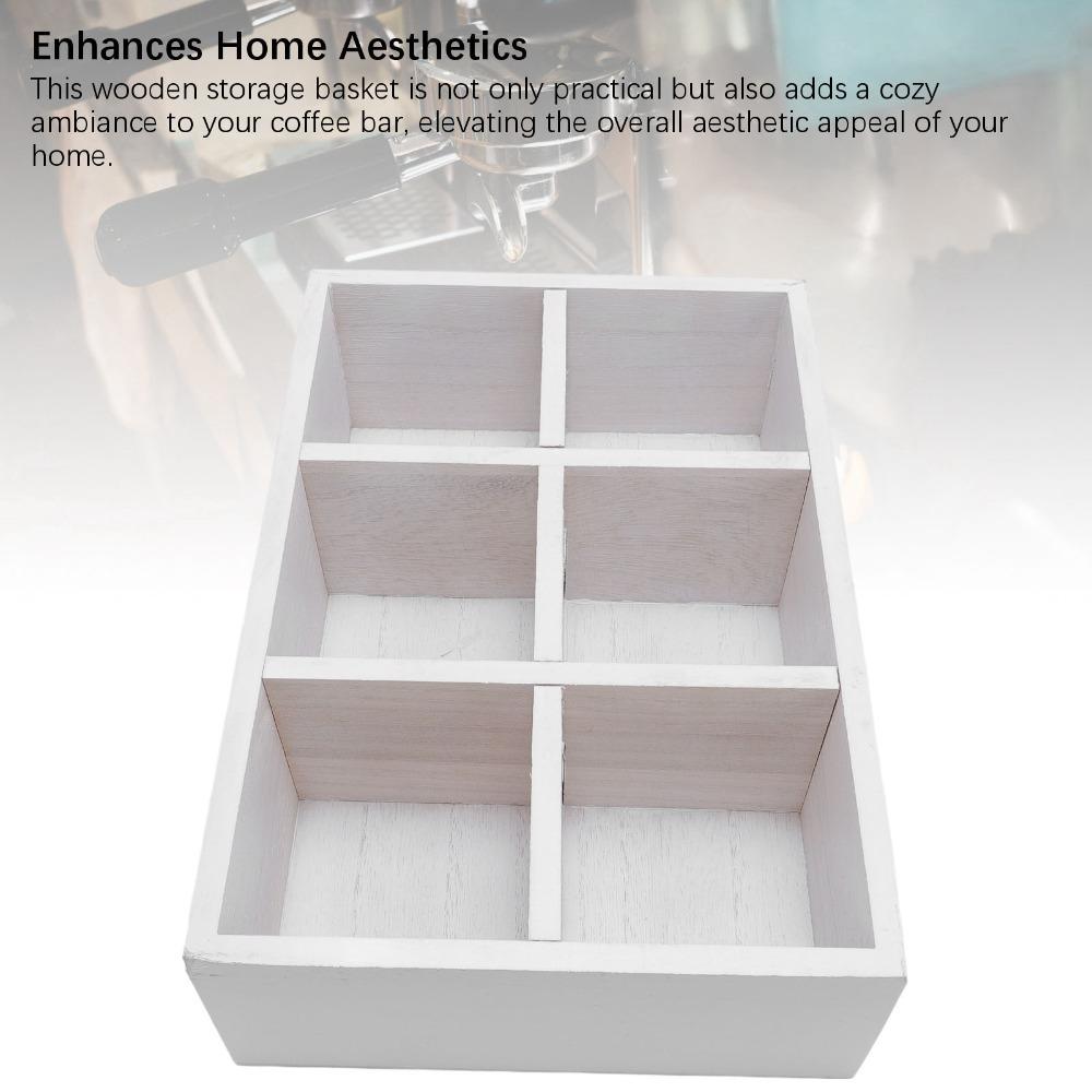 Black/White Coffee Bar Organizer Wooden Material Coffee Pods Holder Kitchen Storage белый