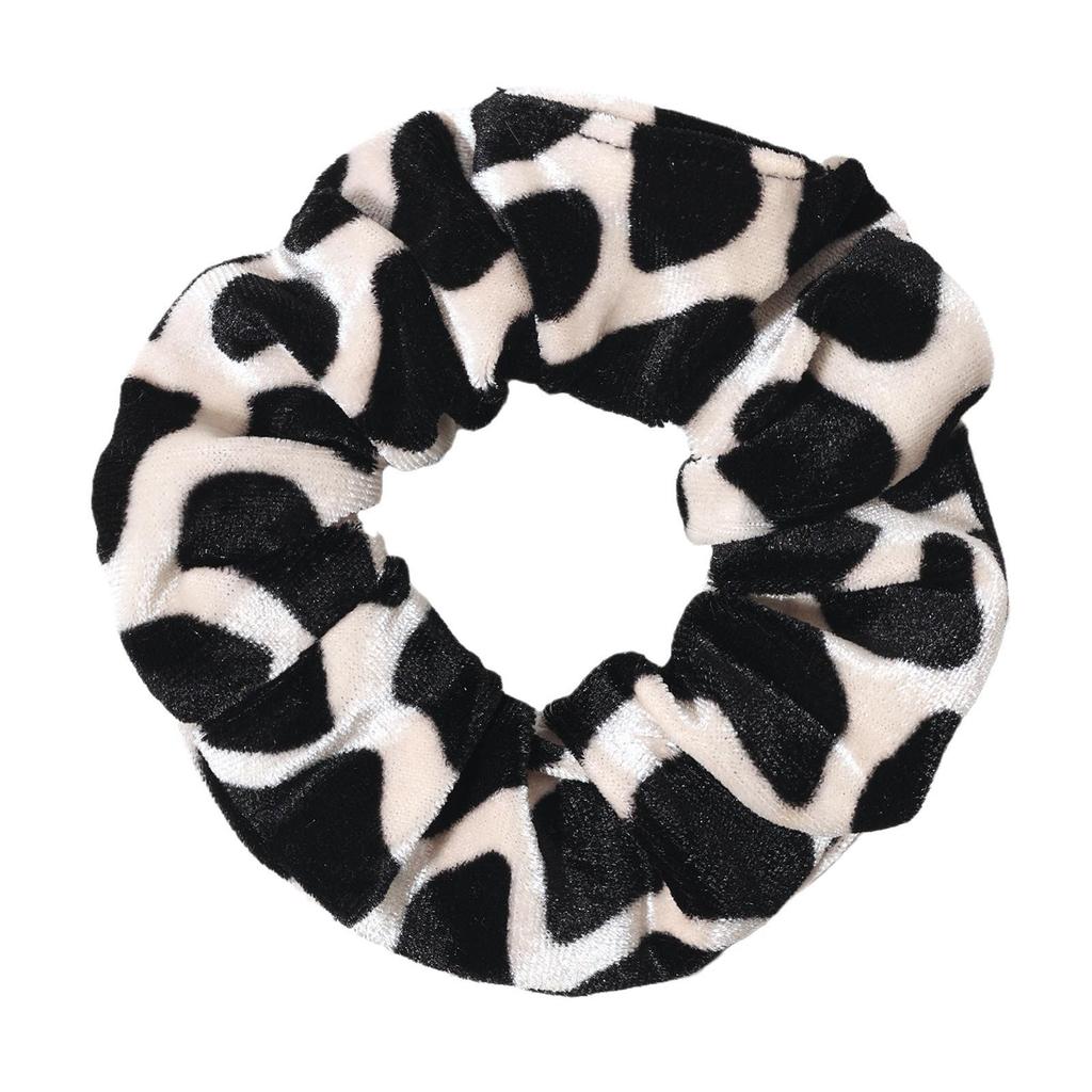 European & American Leopard Print Velvet Hair Scrunchies: High Elastic Korean Style