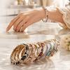 Colorful Vintage Cloisonne Bangle Traditional Women's Hand Bracelet Fashion Flower Bangle  Girls