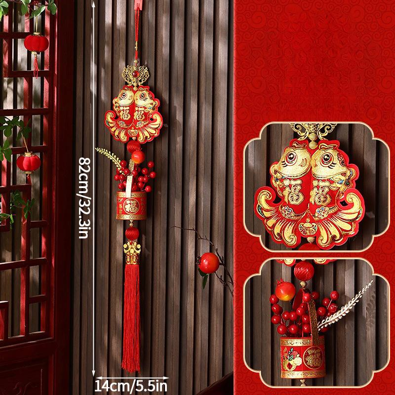 Chinese New Year 2025 Decorations Chinese Spring Festival Hanging Pendant Door Wall Ornament Traditional Chinese Room Decoration