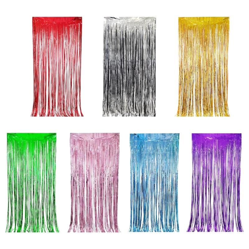 Shimmering Metal Party Streamers Tassels Background For Family Gatherings 55KF