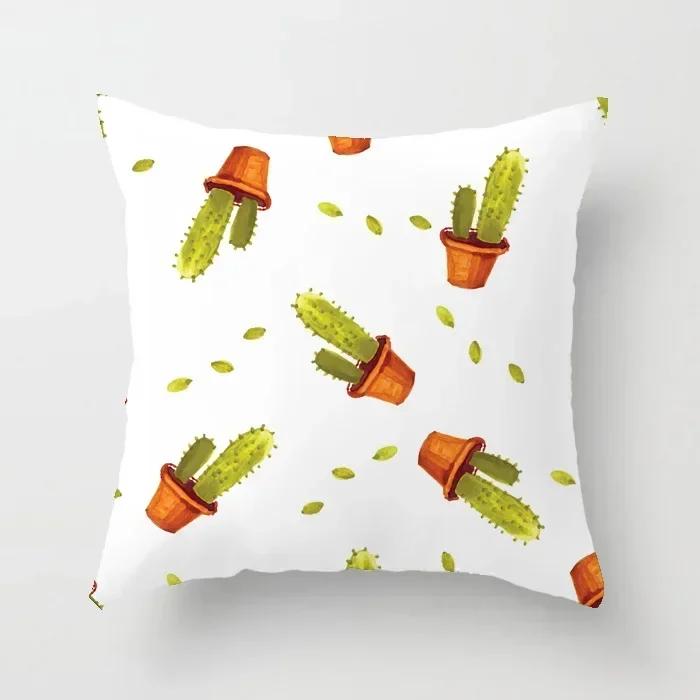 40/45/50cm Cactus Print Throw Pillow Cover Succulent Desert Plant Cushion Cover for Home Sofa Chair Pillow Cover