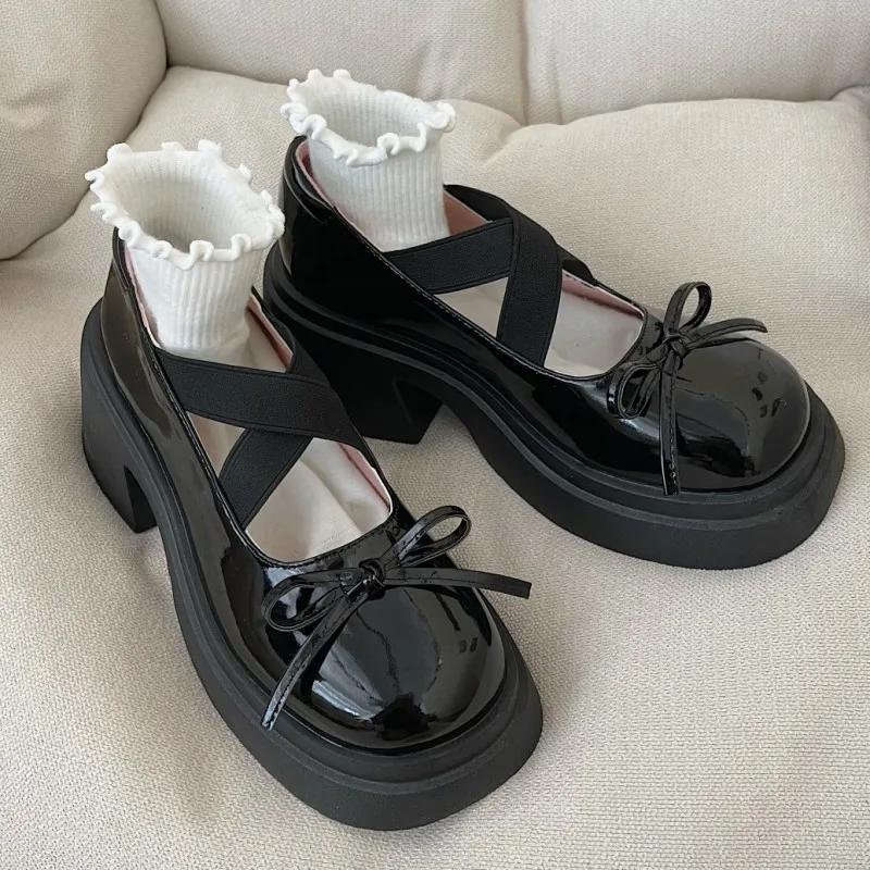 

2024 Женские босоножки с бантом 2024 Летние туфли Мэри Джейн на высоком каблуке Новые туфли 2024 года на платформе Сексуальные туфли-лодочки для вечеринок Mujer Zapatillas 35 чёрный