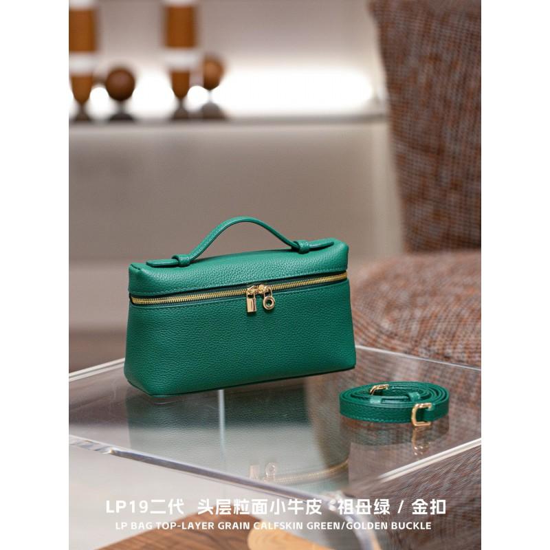 2025 Genuine Leather Lunch Box Bag Crossbody Shoulder Handbag Women 19cm Medium Size