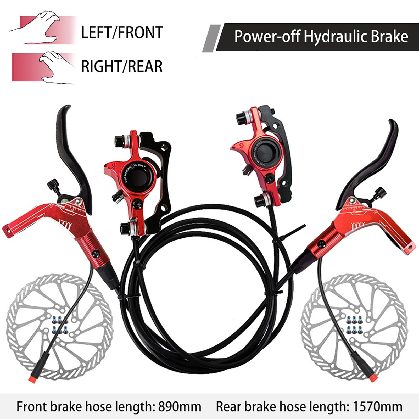 E-Bike Hydraulische Remset met 160mm Remschijven Voor en Achter Hydraulische Schijfrem Remklauw Hendel voor Elektrische Fiets Scooter