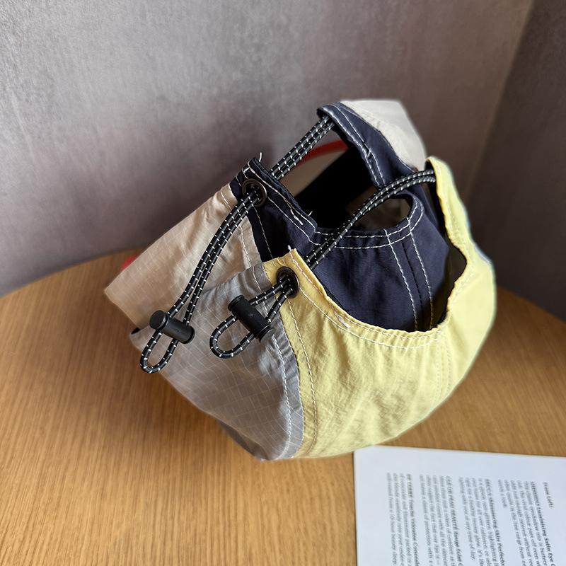 Outdoor color matching quick-drying five-leaf hat women's spring summer thin breathable sunscreen sunshade short brim yellow baseball hat