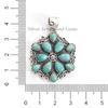 Arizona Turquoise Sterling Silver Pendant, Teardrop Gemstone Cluster Pendant