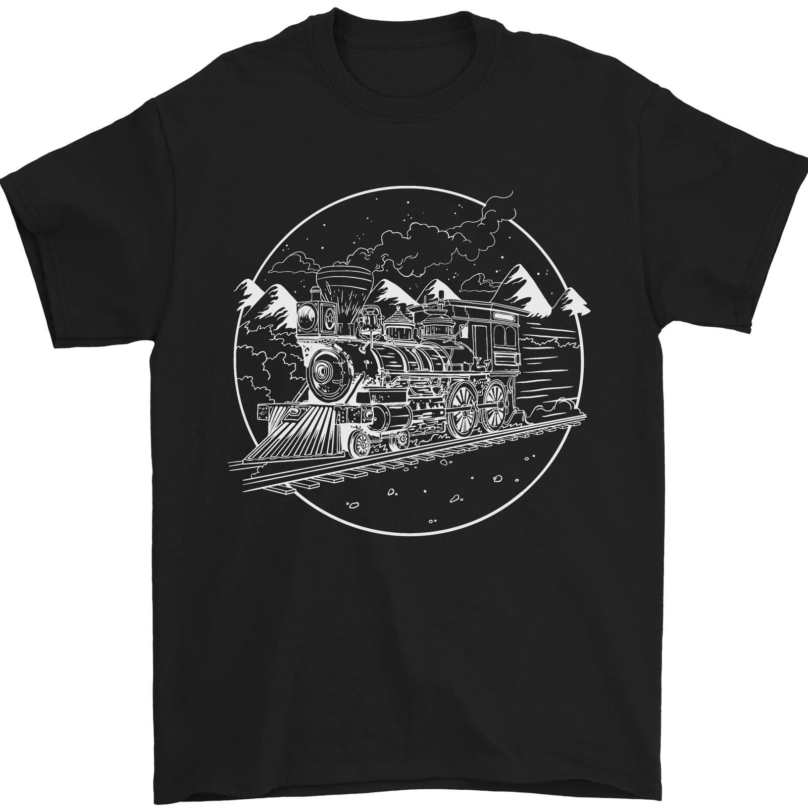 White Locomotive Steam Engine Train Spotter Mens T-Shirt 100% Cotton S