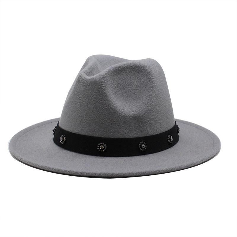 Top Hat British Classic Jazz Hat Wool Hat Big Eaves Hat Flat Edge Jazz Hat
