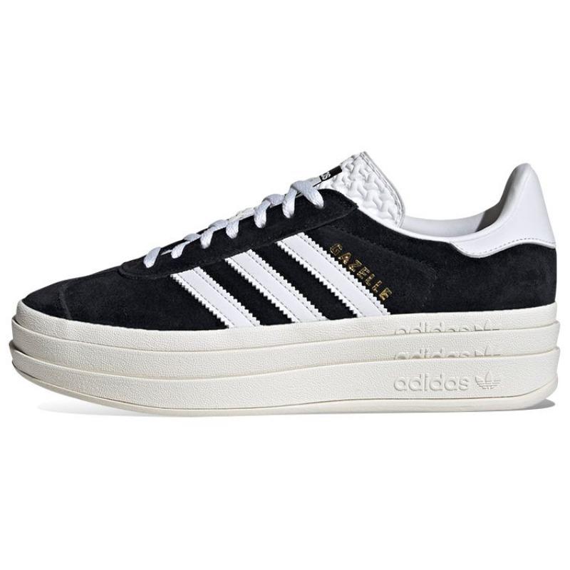 adidas Originals Gazelle Bold women low-top suede platform casual sneakers black-white HQ6912 EU 38.5