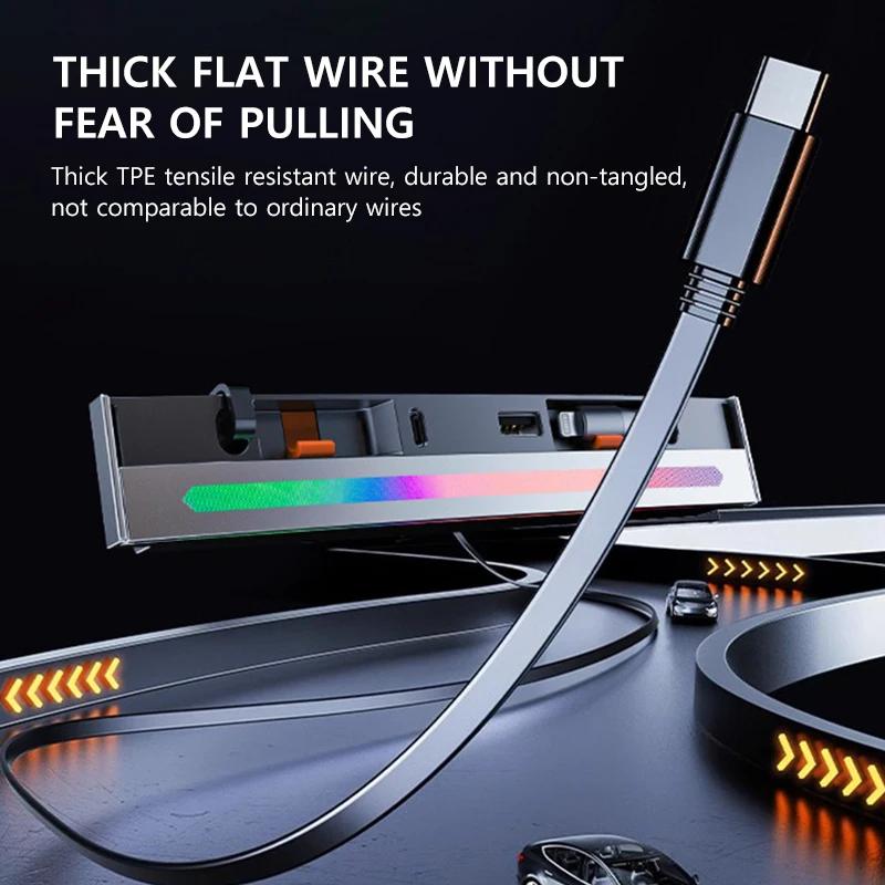 For Tesla Model 3 2025-2025 Y 2025-2025 Center Console 84W Colorful Retractable Docking Station USB Hub Fast Charger Accessories