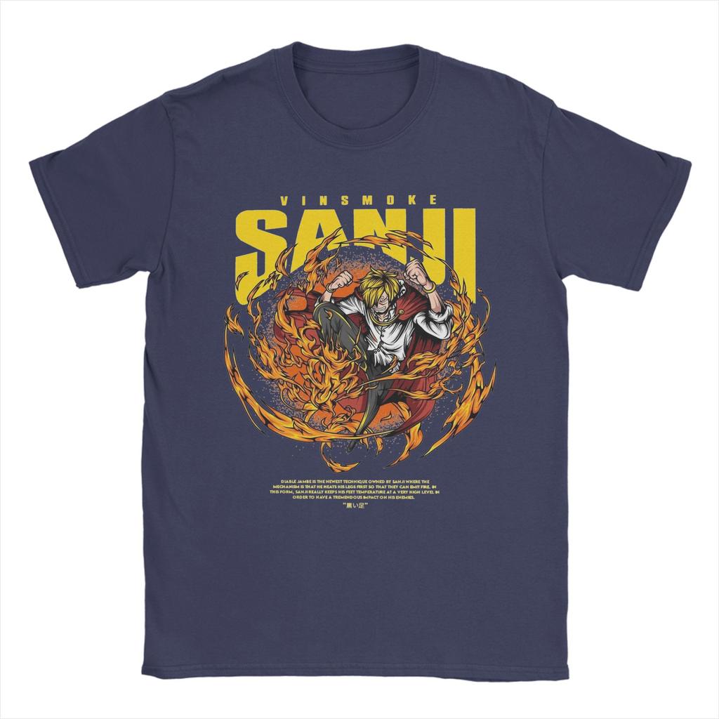 Mens Vinsmoke Sanji T Shirts Ones Pieces Anime Cotton Tops Novelty Short Sleeve Crewneck Tees Printed TShirts