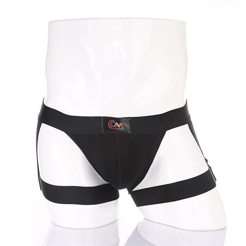 Underwear Men Sexy Harness Straps Leg Belt Briefs Long Socks Bondage Lingerie Elastic Erotic