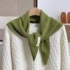 Scarf autumn and winter atmosphere new solid color fashion knitted triangle scarf neck protection scarf wool scarf shawl