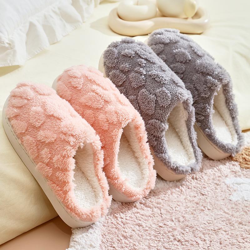 Cotton Slippers Winter 2025 New Indoor Home Home Home Non-slip Warm Plush Slippers Winter
