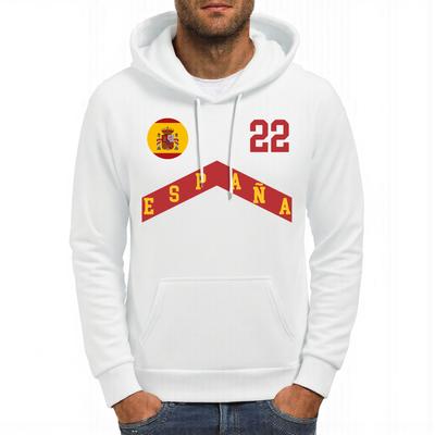 Spanien Flagge Rot Gelb Druck Herren Hoodies Tasche Bequem Streetwear All-Match Hip Hop Kapuzenpullover Herbst Fleece Mann Sportbekleidung