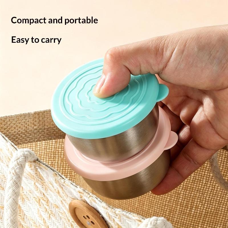 Stainless Steel Food Containers With Leakproof Lids - Dishwasher Safe Salad Dressing Cups For Meal Prep Bento & Picnic