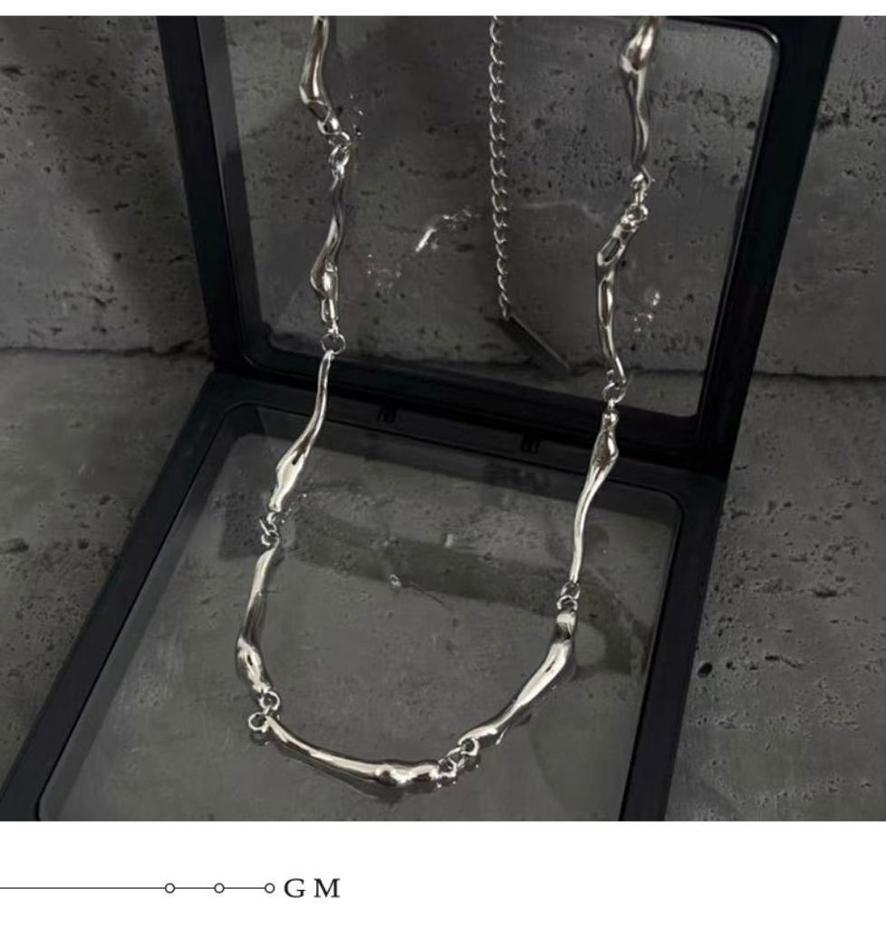 New Personality Trendy Irregular Wavy Chain Warp Necklace for Men Punk Style Stainless Steel Hip Hop Rock Collar Jewelry Gift