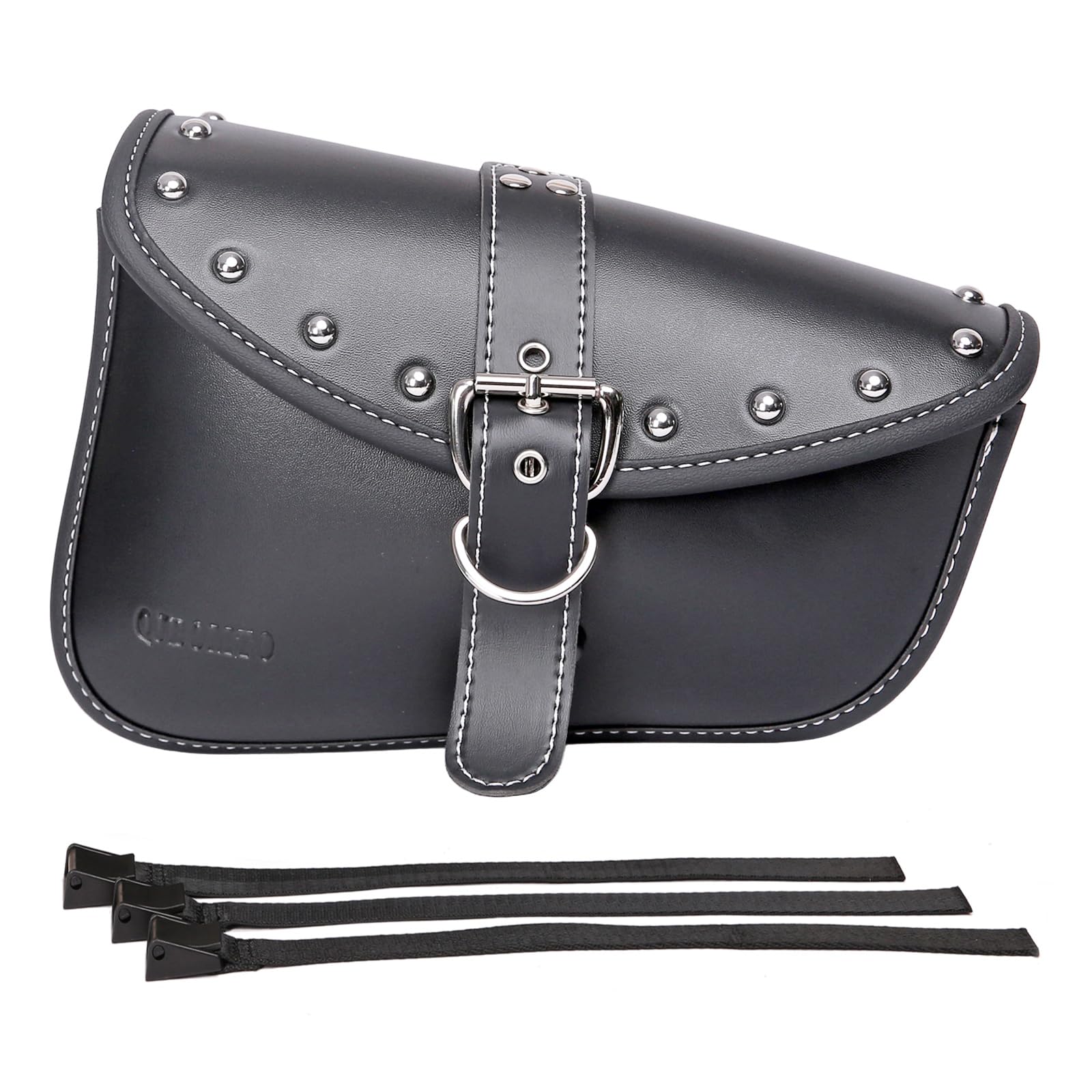 

QJBOMTO Motorcycle Saddlebag Side Bag Saddlebag Sportster PVC Leather Waterproof Side Tool Bag Universal Storage Tool Bag for Size Right Side -