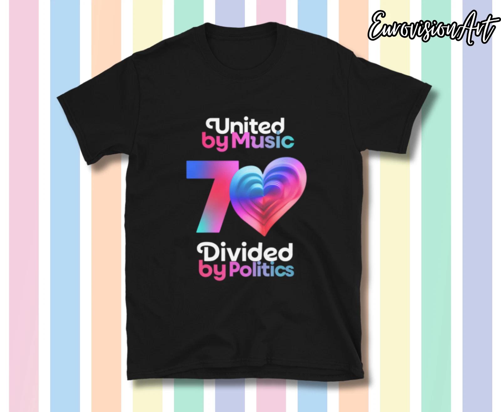 Eurovision Song Contest 2026 United by Music divided by Politics T-Shirt M