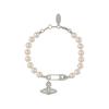 Lucrece Safety Pin Pendant Pearl Zirconium Brass Bracelet Women Bracelet Silver 6103005302P147P147