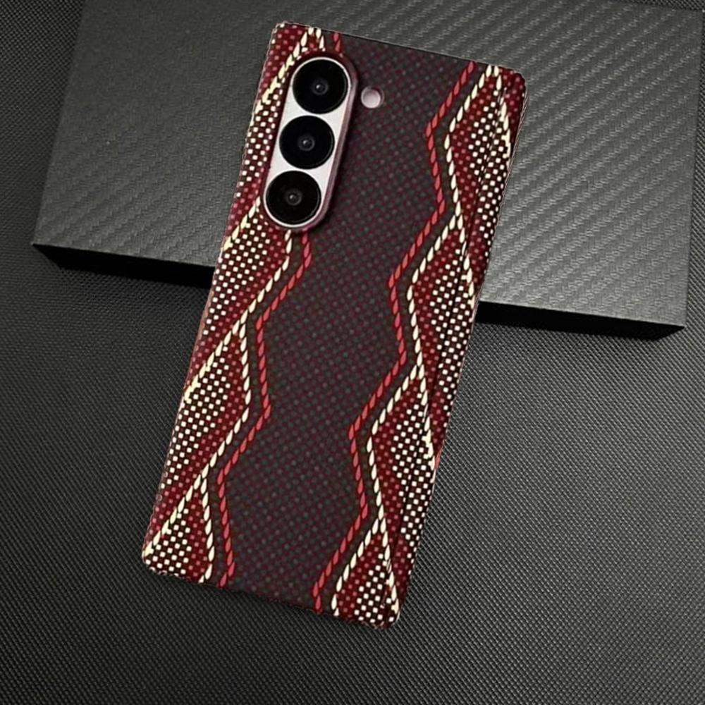 Business Fiber Kevlar Texture Slim Anti-Drop Case For Samsung Galaxy Z Fold 7 6 5 Hidden Magnetic Charging Protector Cover Funda