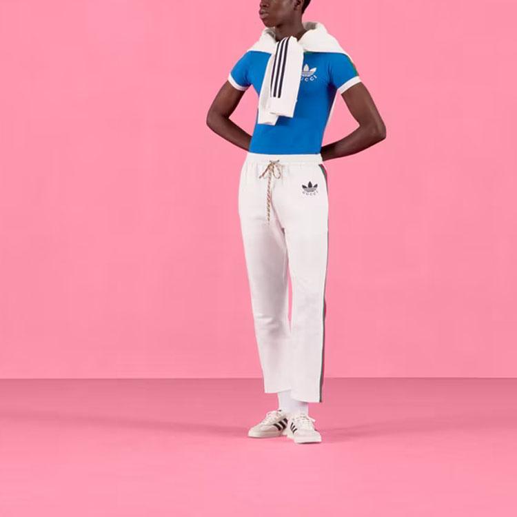 Adidas Kleeblatt-Print T-Shirt Blau Unisex Oberteile 691637-XJEKL-4744